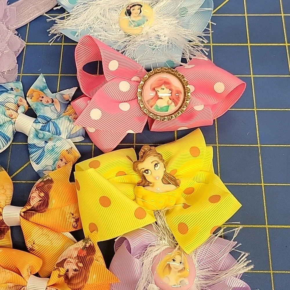 Disney Princess Hair 10 Bows 1 Headband Lot of 12